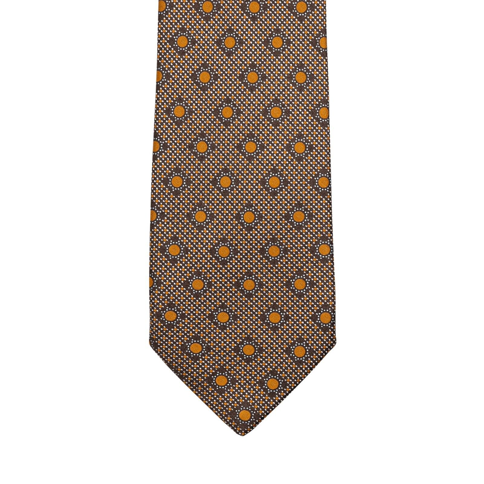 $290 ITALO FERRETTI Tie Medallion Brown 100% Silk Handmade in Italy ZILLI