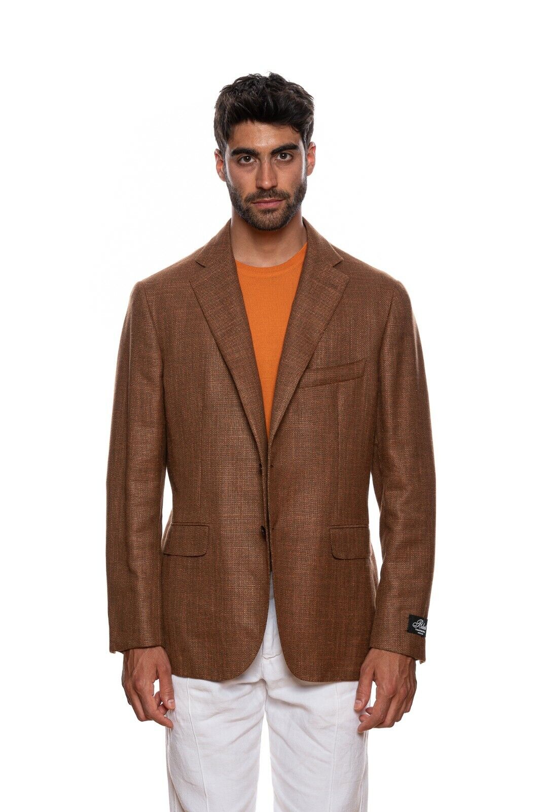BELVEST Made in Italy Jacket 2Btn Wool Cashmere Silk Linen Brown 46 US 56 EU 7R