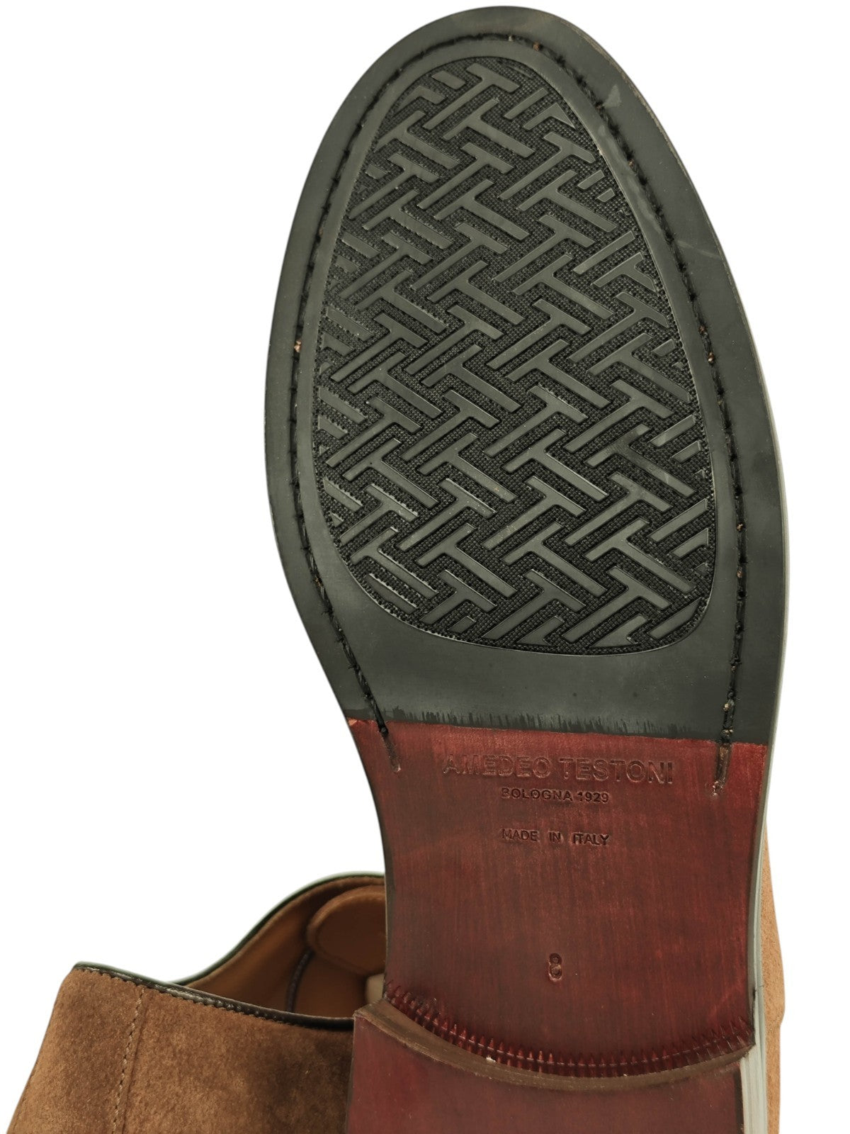 1200$ TESTONI 1929 "Numana" Oxford Shoes Suede Calf Cigar Brown 8 UK 9 US 42 IT