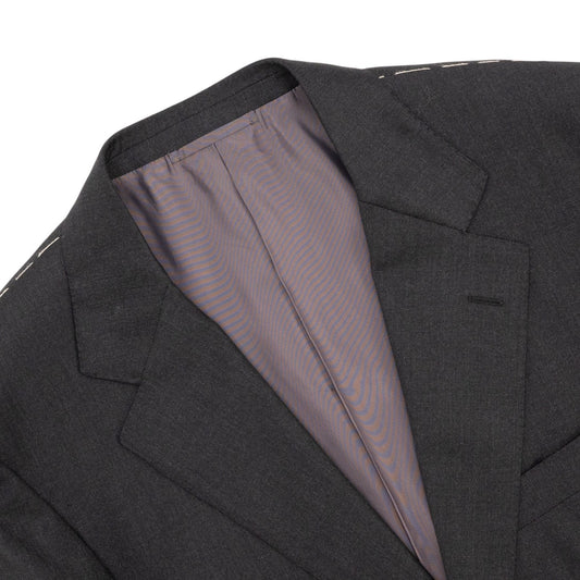 $2400 RAFFAELE CARUSO Dark Gray Suit Superfine Wool 110's 44 US 54 EU