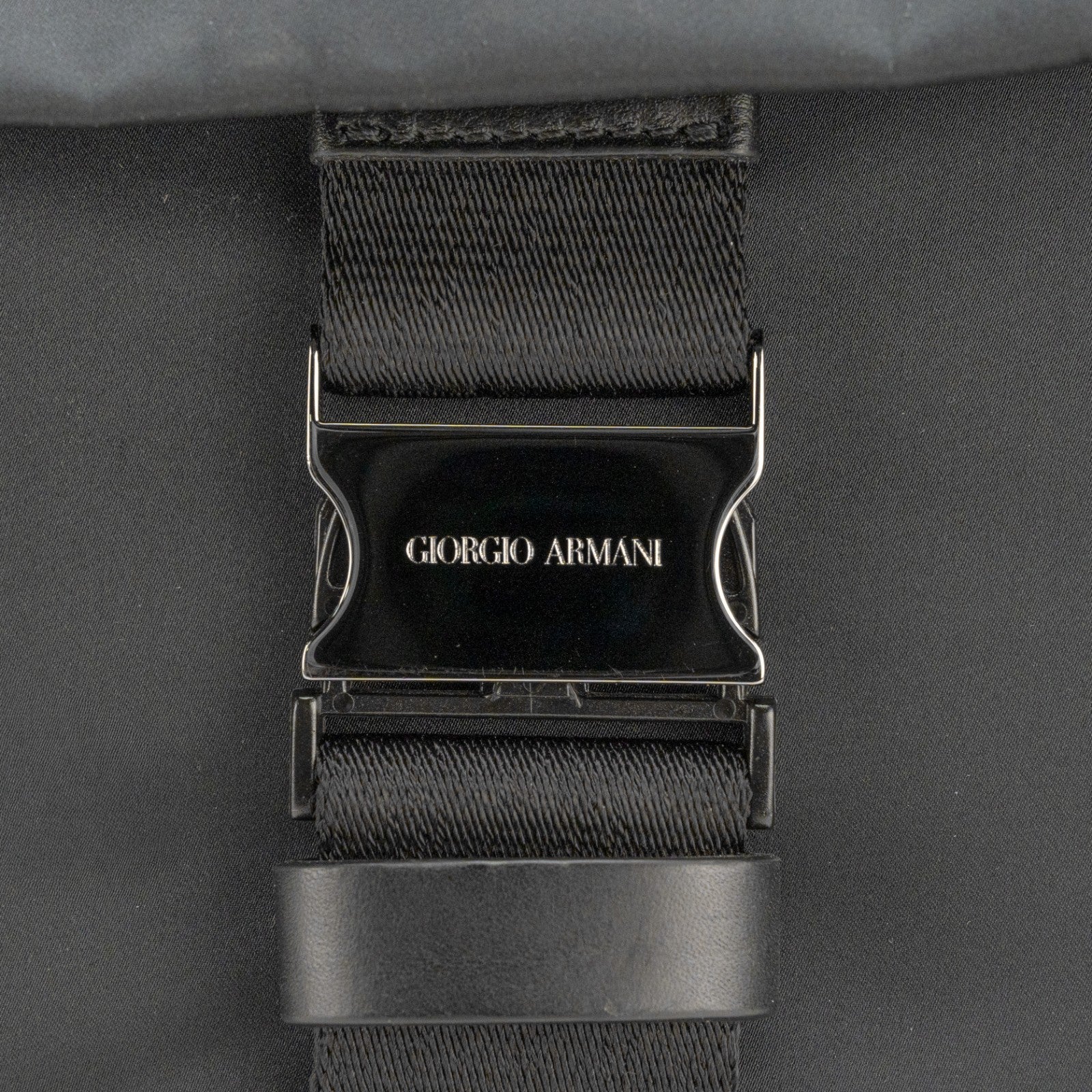 1950$ GIORGIO ARMANI Multiple Backpack Travel Black XL Technical Fabric+Leather