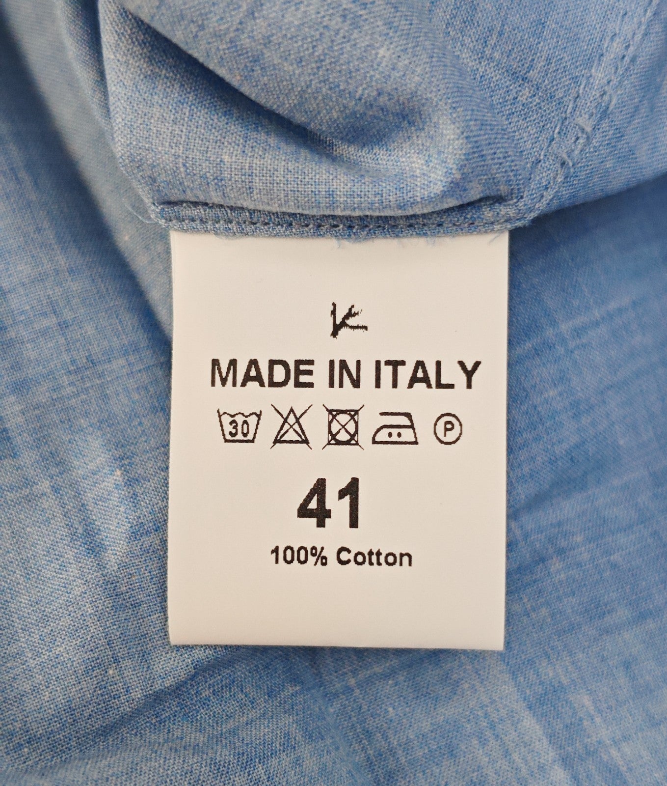 780$ ISAIA "Mix" Dress Pocket Shirt Blue Solid Lightwheight Cotton 16 - 41