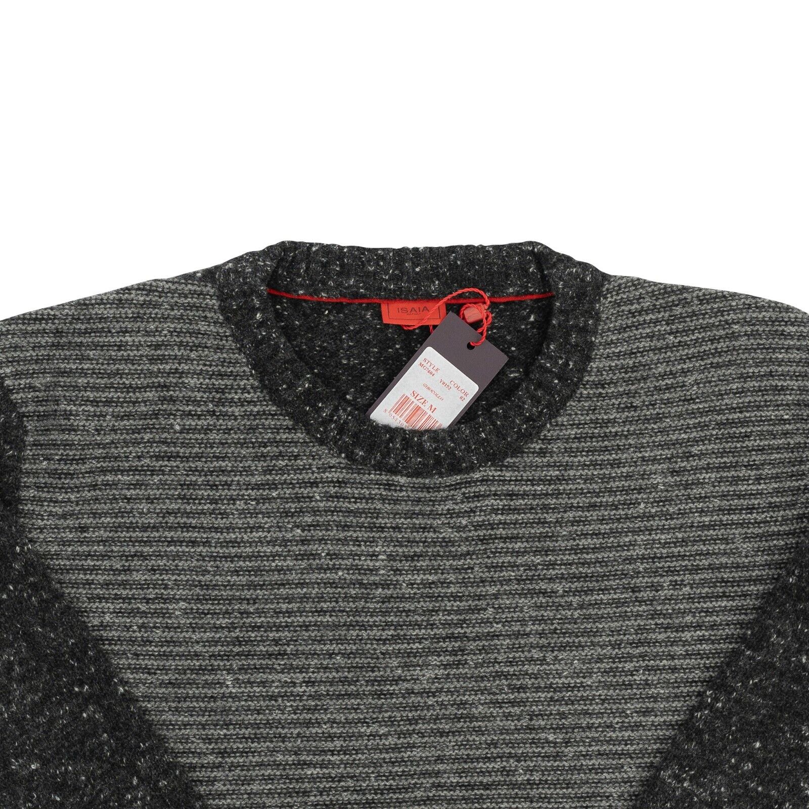 1500$ ISAIA NAPOLI Gray Sweater Crewneck Soft Cashmere Mouline Size M