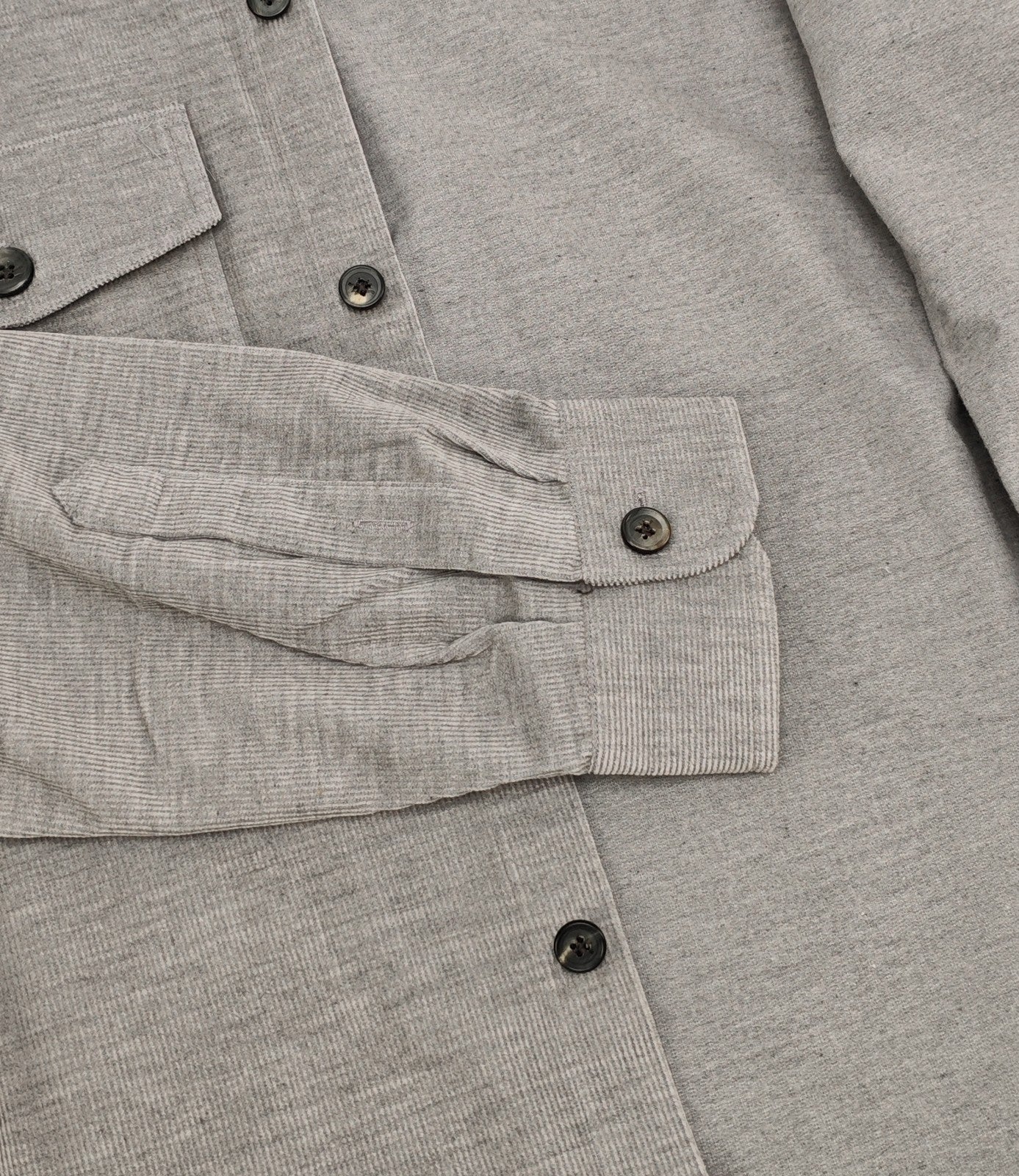 $1200 ISAIA NAPOLI Gray Hand-Sewn Overshirt Jacket Corduroy Cotton Size XL