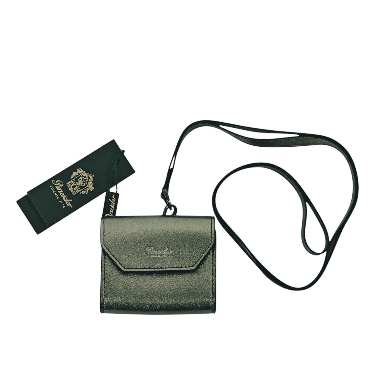 150$ PINEIDER FIRENZE 1774 Headphones Airpods Holder Calf Laminated Silver