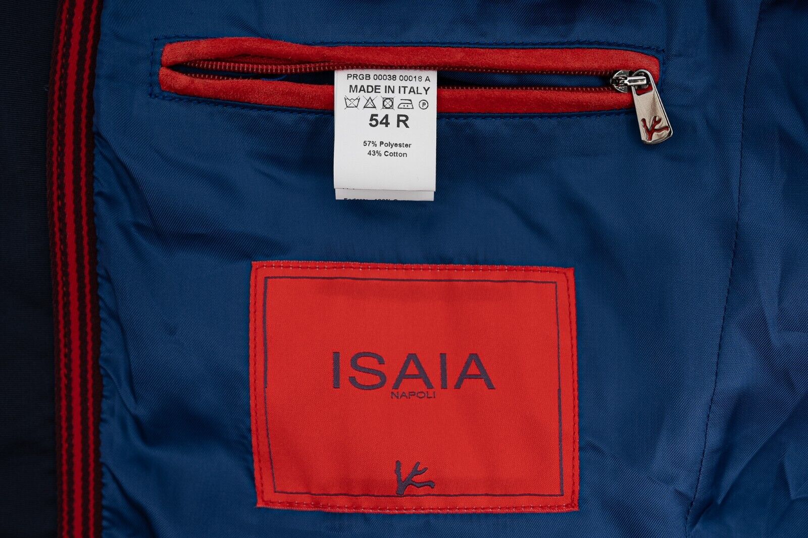 $2400 ISAIA NAPOLI Blue Techno Coat Carcoat Water Water Repellent 44 US / 54 EU