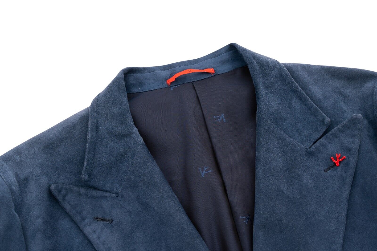 6800$ ISAIA NAPOLI Blue Double Breasted Jacket 100% Lambskin 42 US / 52 EU