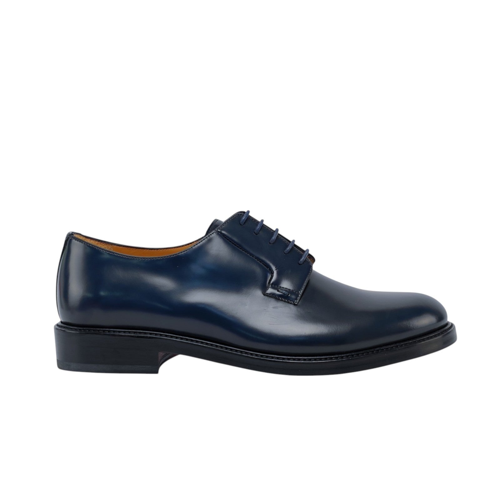 1200$ TESTONI "Vietri" Derby Shoes Brush Off Calf Navy (2) 8 UK / 9 US / 42 IT