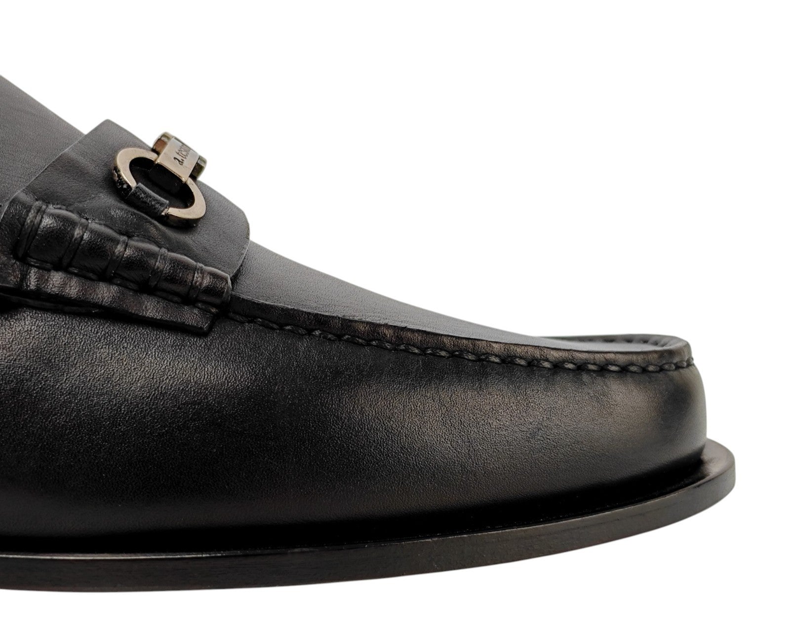 1300$ TESTONI "Camogli" Loafer Shoes Top Calf Black + Metal 8 UK / 9 US / 42 IT