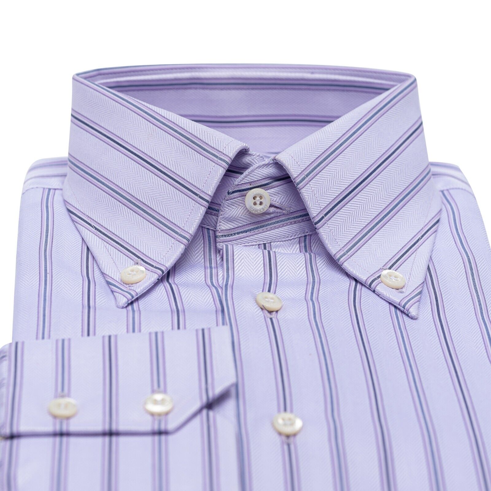 690$ LUXURY GERLIN Shirt Lilac TWILL ALUMO Cotton 15.5 - 39 9O BIJAN