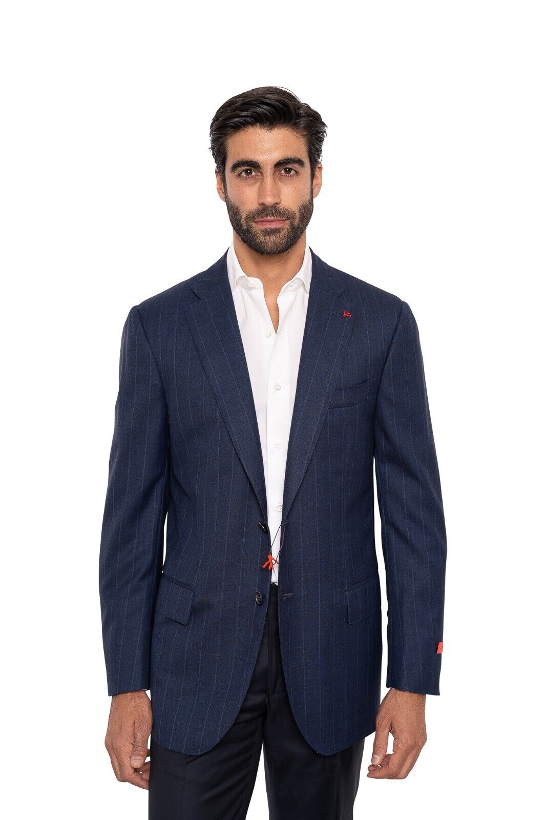 $4800 ISAIA NAPOLI Striped Blue Sport Coat Fine Brushed Wool 42 US / 52 EU 8R