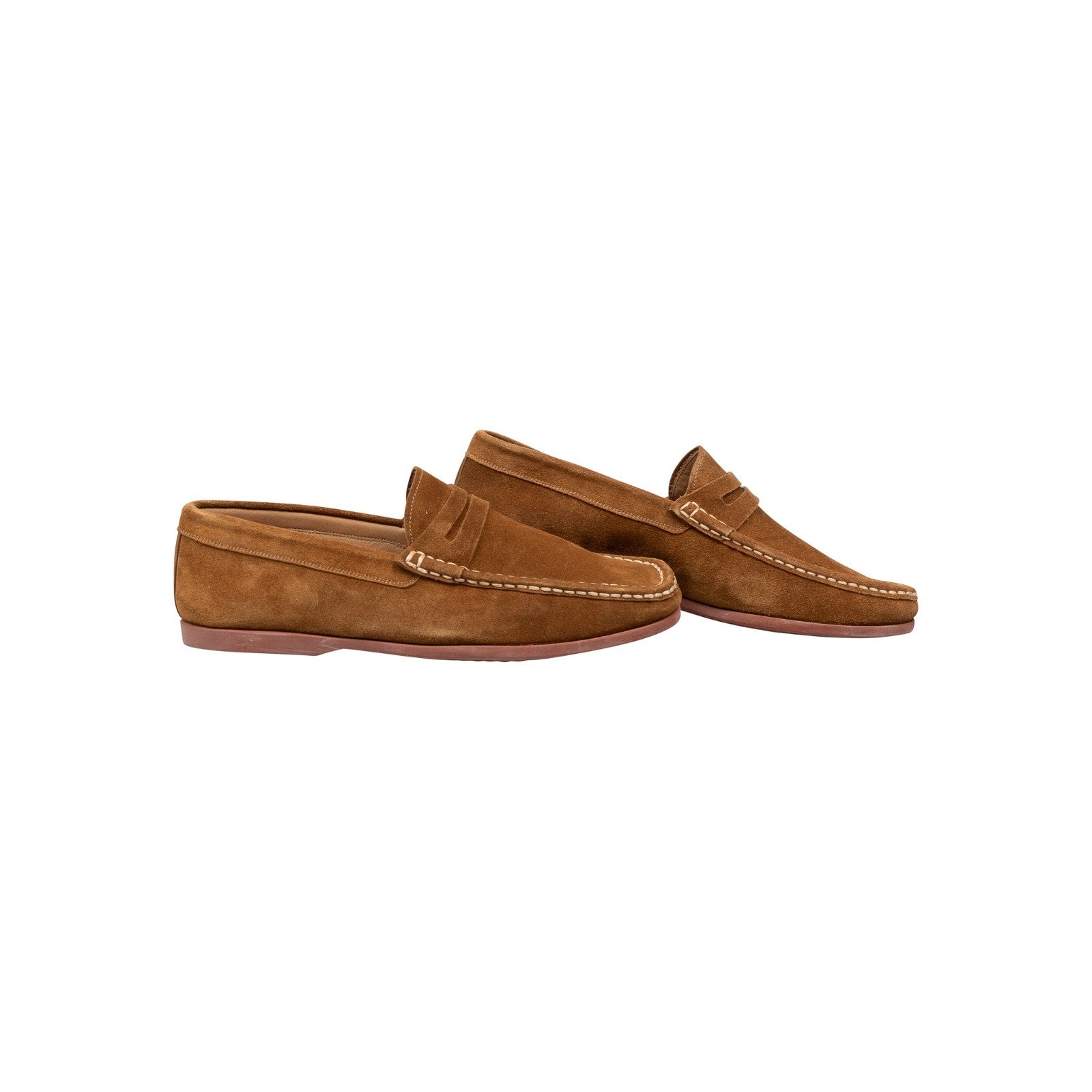 700$ RUBINACCI LONDON HOUSE Suede Penny Loafers Driving Moccasins 5.5 UK 6.5 US