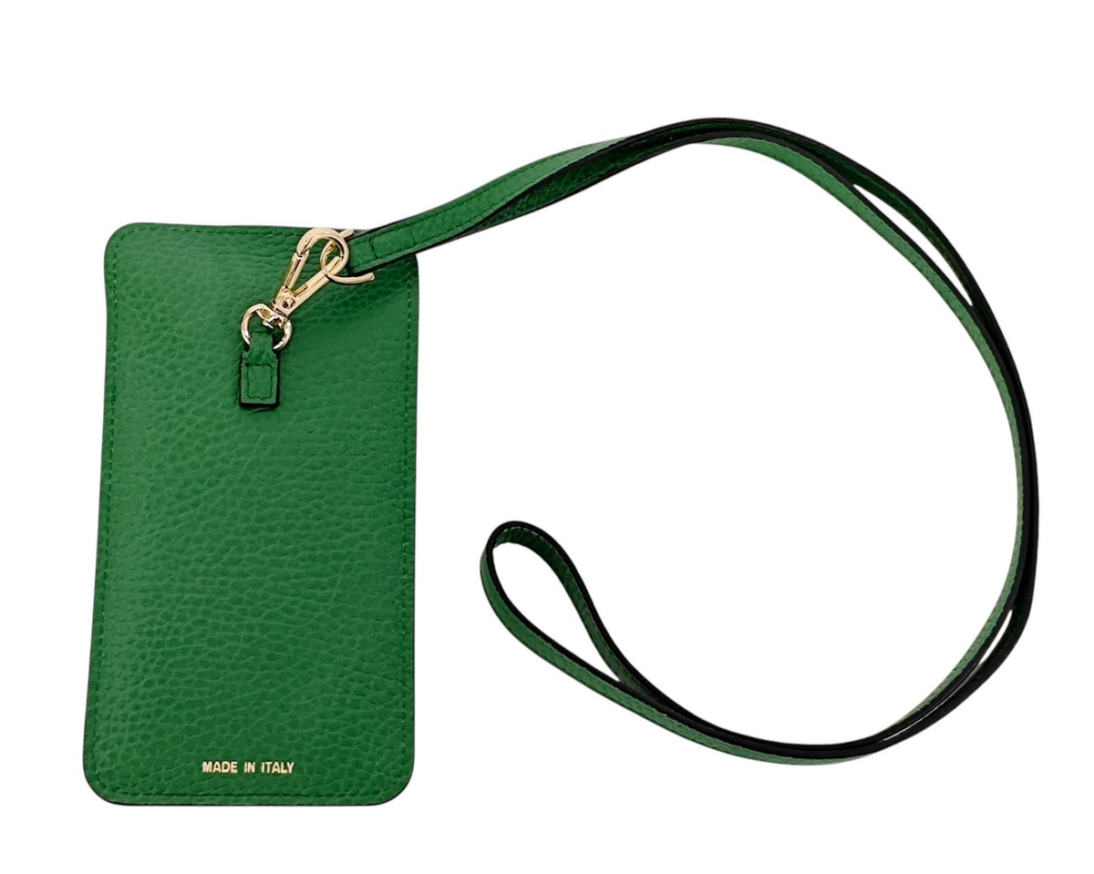 240$ PINEIDER FIRENZE 1774 Bottolato Necklace Double Pen Holder Grain Calf Green