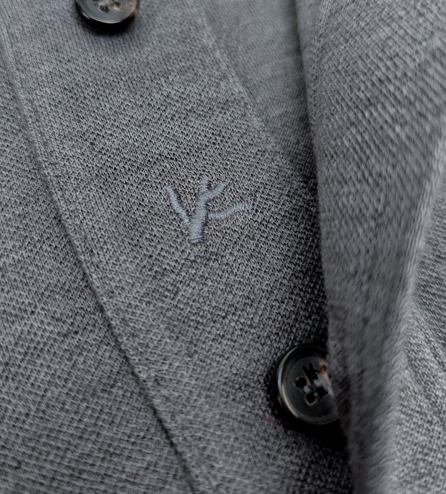 1850$ ISAIA NAPOLI Gray Polo Sweater Long Sleeve Soft Cashmere - Silk Size M