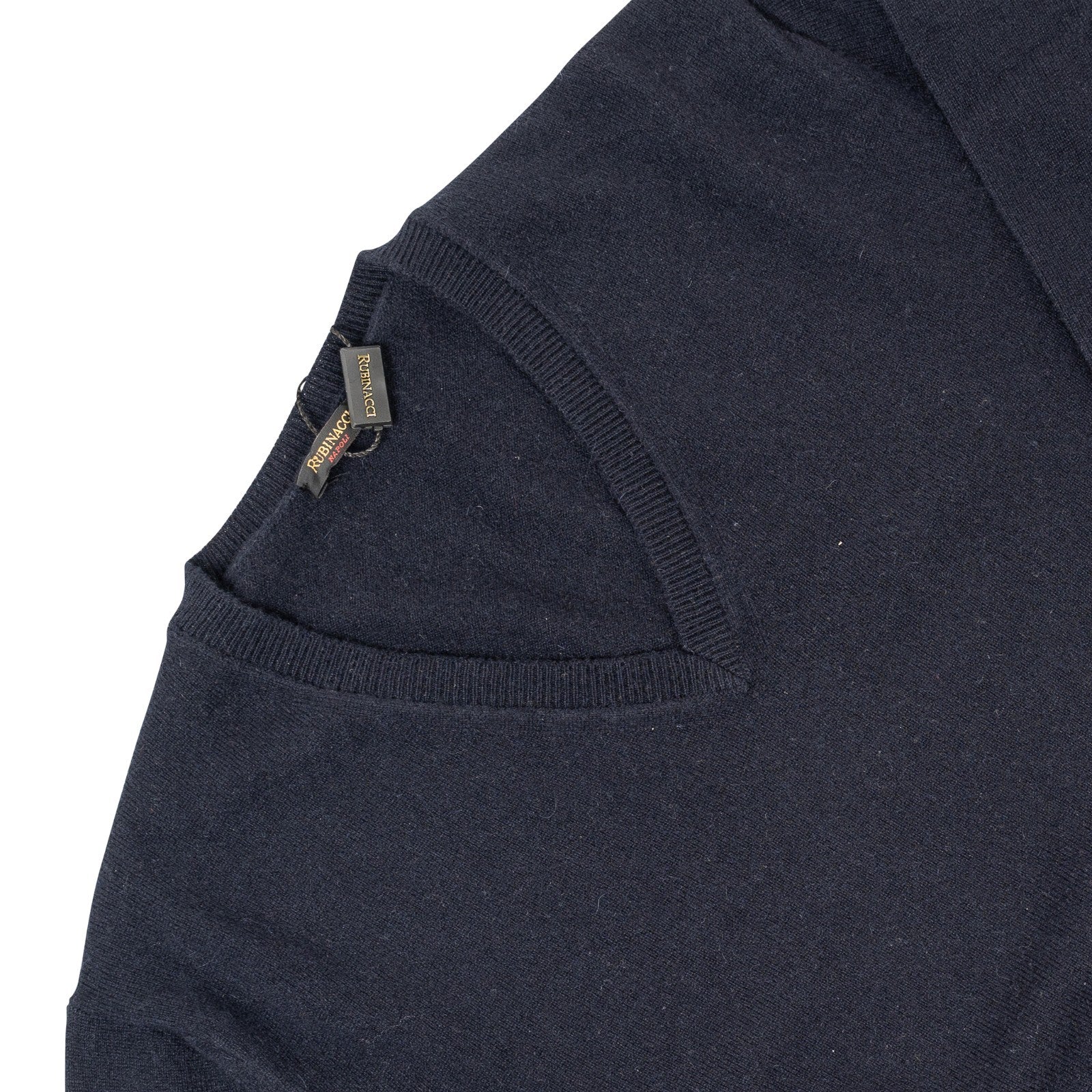 750$ RUBINACCI NAPOLI Blue Navy Sweater V-Neck 100% Cashmere 38 US / 48 EU