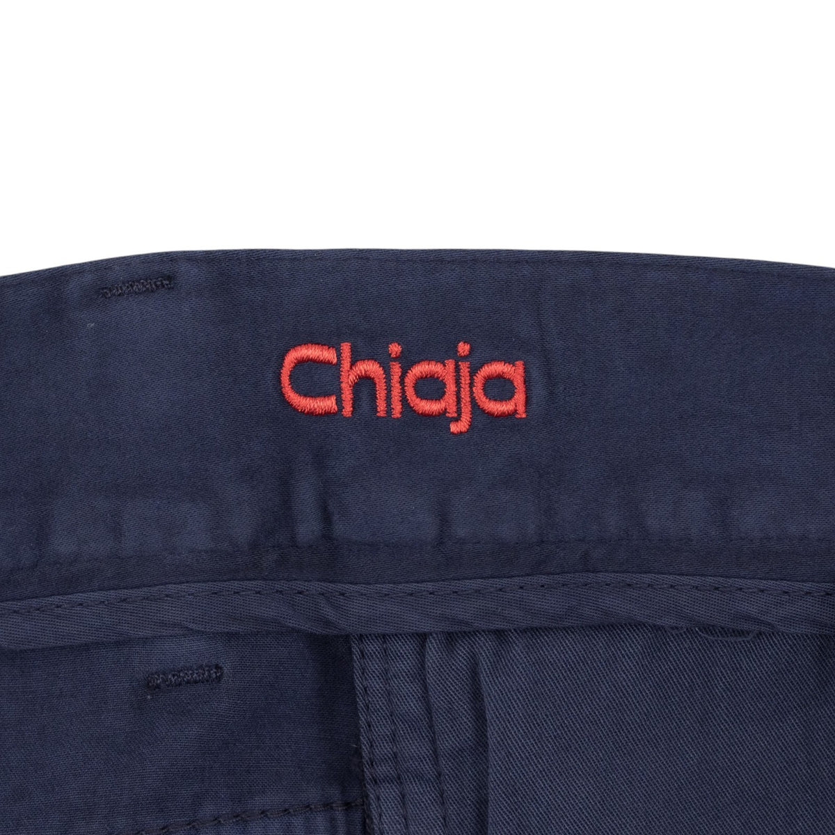 850$ ISAIA NAPOLI "Chiaia" Blue Chino Sport Pant Cotton Cashmere - Leather Tag
