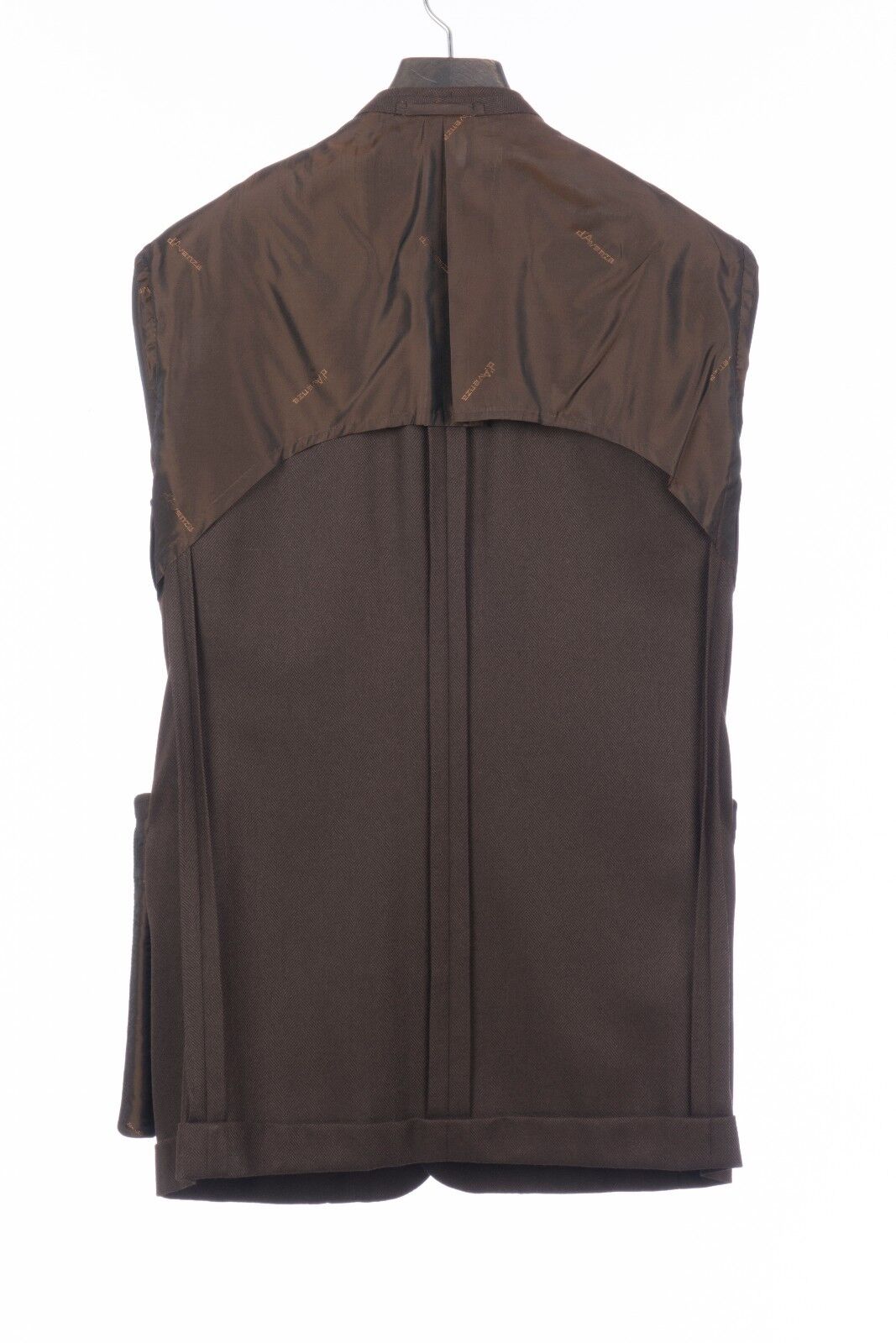 $2425 D'AVENZA Brown Cashmere Silk Jacket Blazer Hand-Sewn in Italy 42 US 52 EU