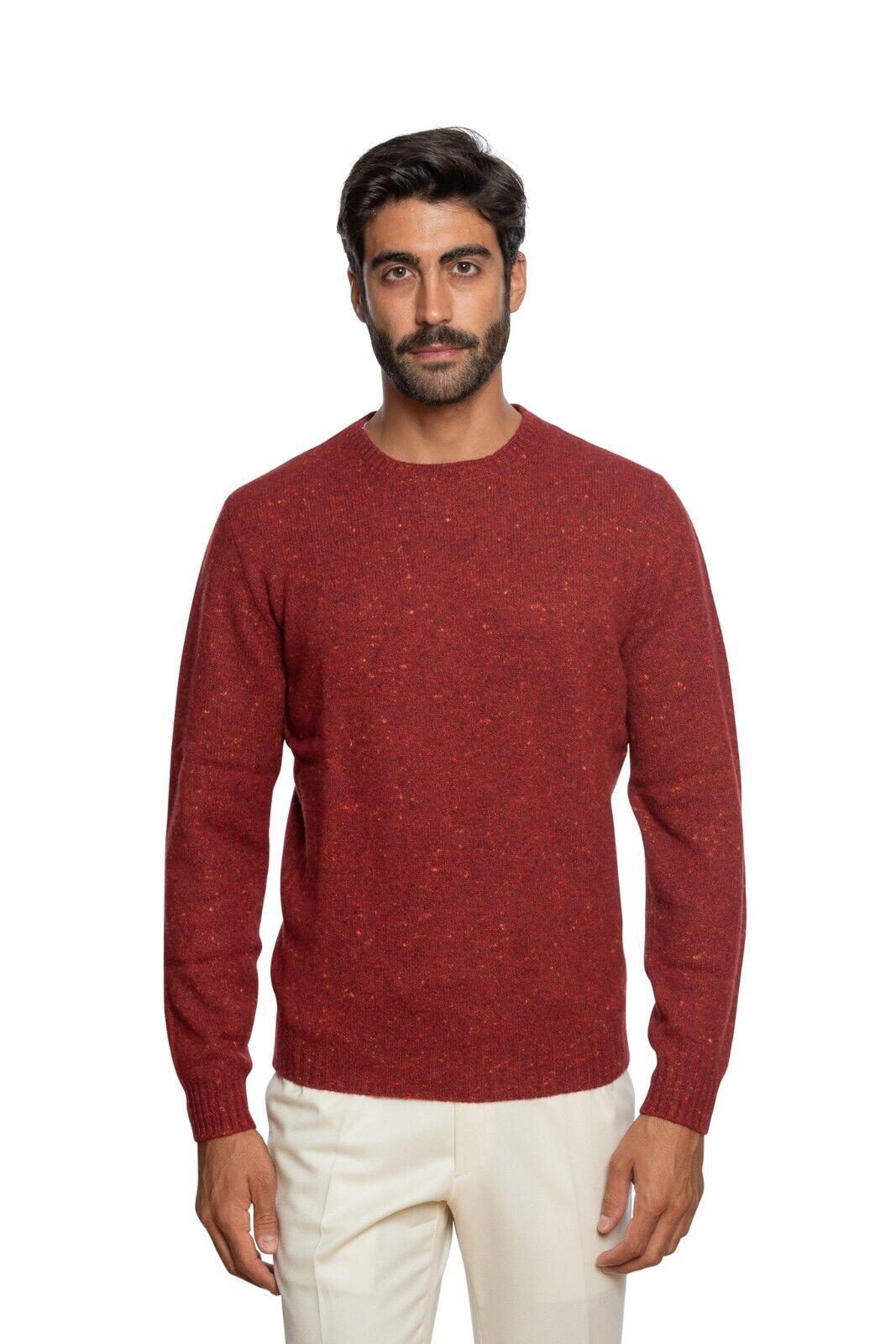 380$ DELLA CIANA CASHMERE Sweater  Lambswool / Cashmere / Leather  40 US / 50 EU