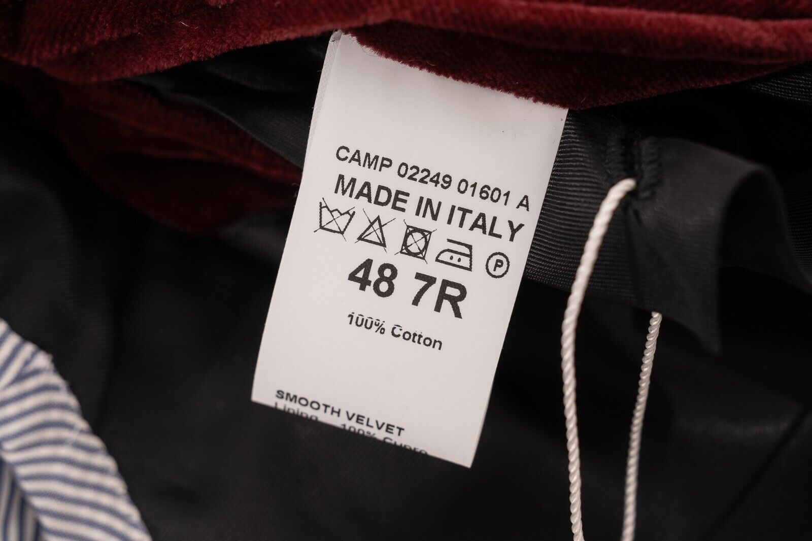 $1800 EIDOS by ISAIA NAPOLI Burgundy Sport Coat Smooth Velvet 38 US / 48 EU