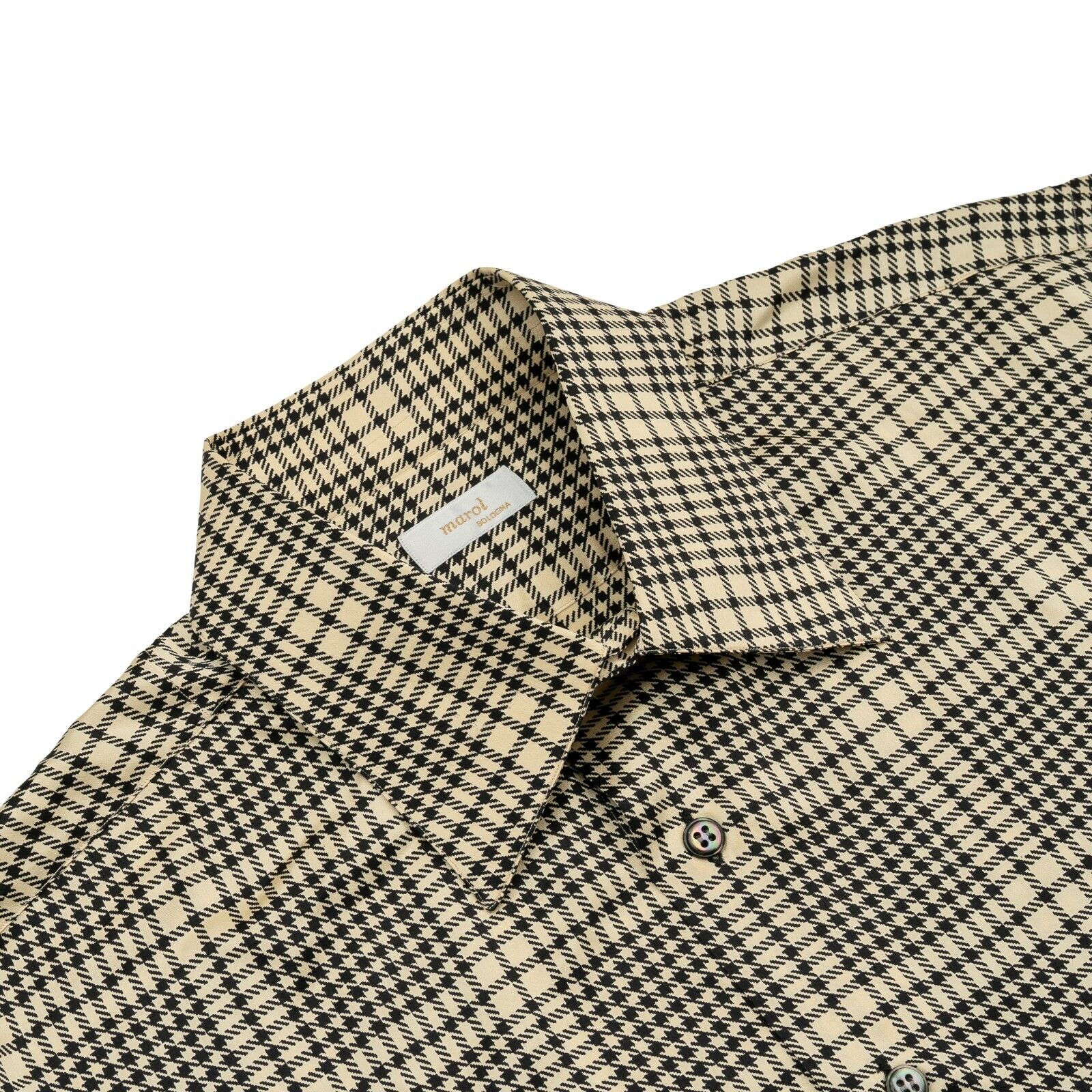 1400$ LUXURY MAROL BOLOGNA Bomber Jacket Shirt Sand 100% SILK Satin 16.5 - 42
