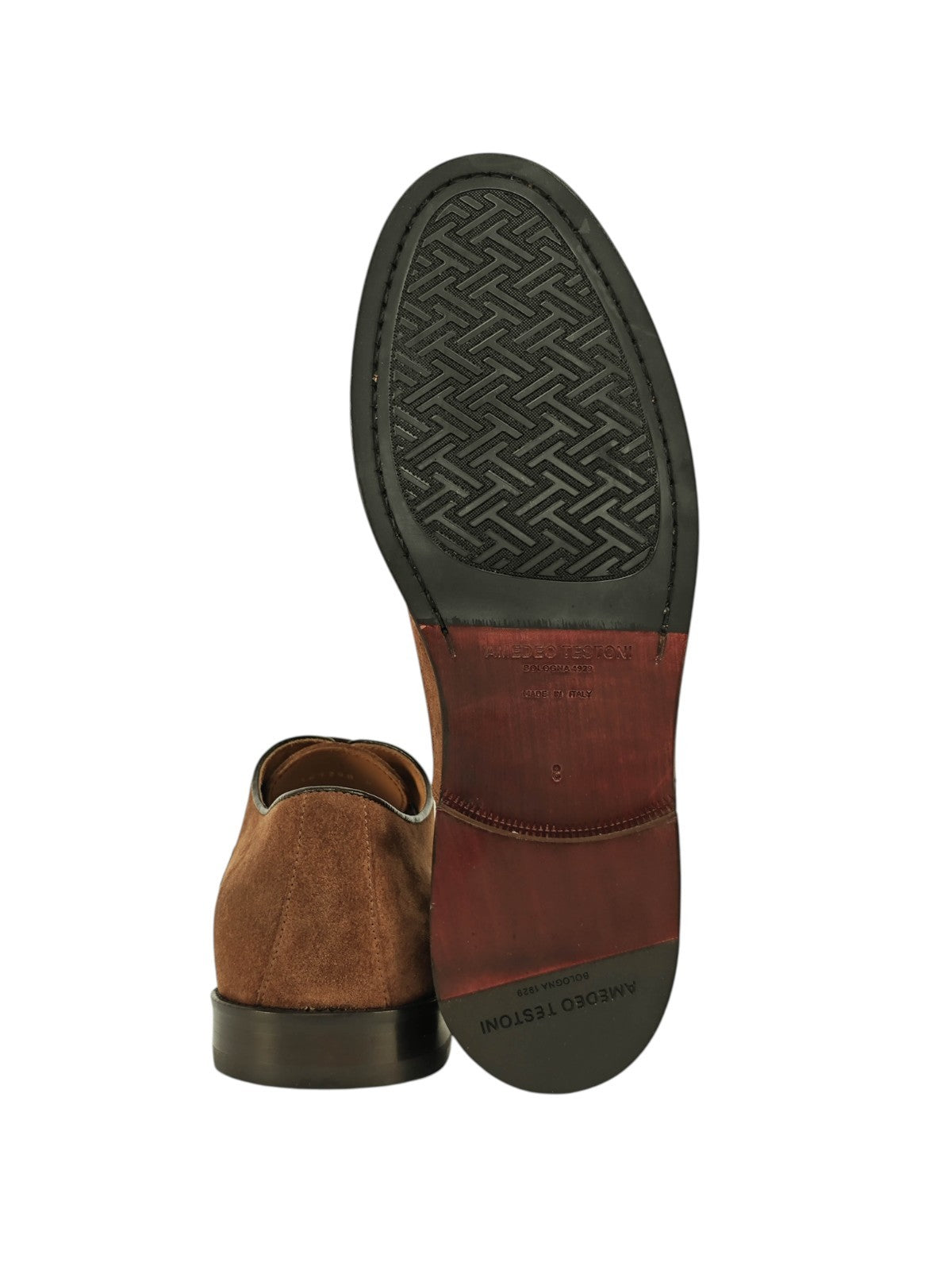 1200$ TESTONI 1929 "Numana" Oxford Shoes Suede Calf Cigar Brown 8 UK 9 US 42 IT