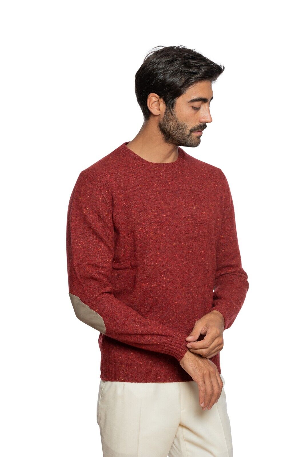 380$ DELLA CIANA CASHMERE Sweater  Lambswool / Cashmere / Leather  40 US / 50 EU