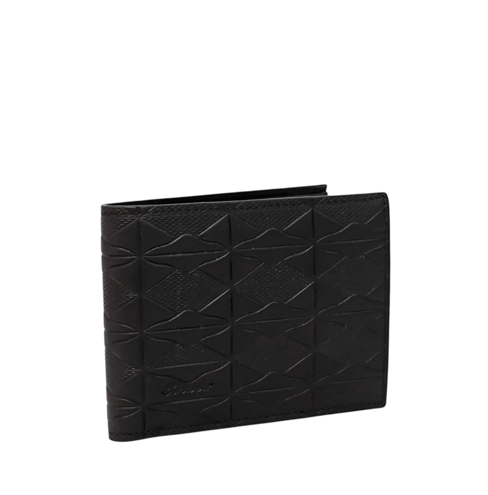 350$ PINEIDER FIRENZE 1774 Embossed Leather Bifold Wallet Black