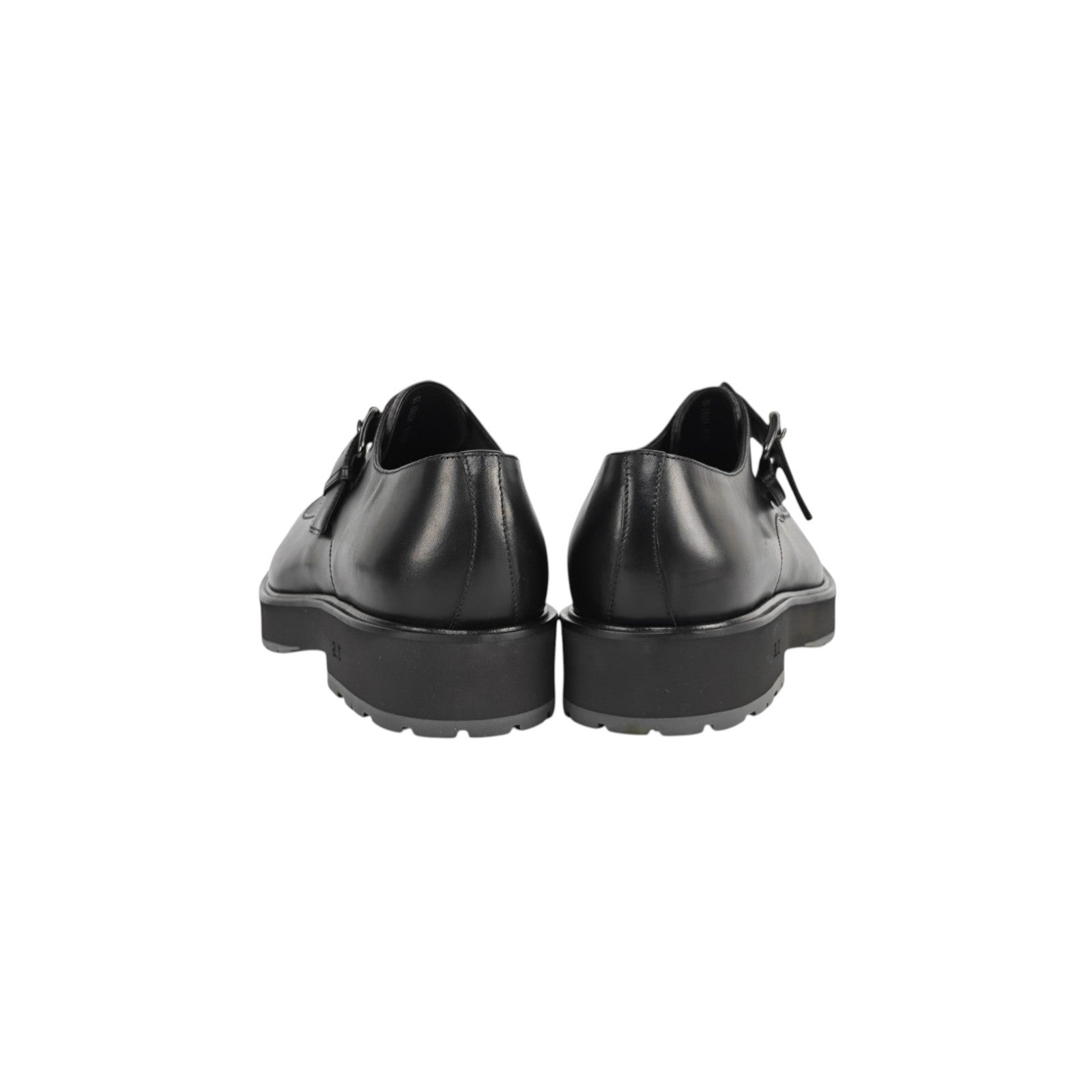 1200$ TESTONI Monk Shoes Buckle Black Lux Calf + Suede 10 UK / 11 US / 44 IT