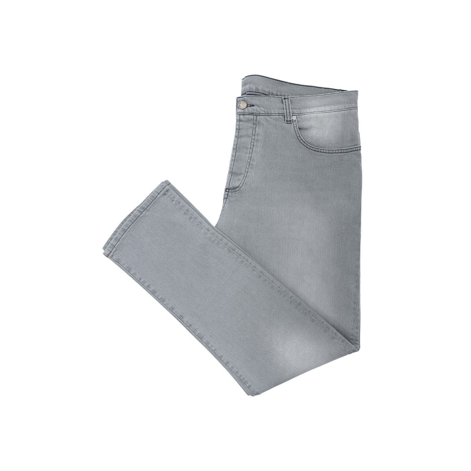 690$ ISAIA NAPOLI Gray Denim Jeans Pant Cotton 42 US / 58 EU Regular