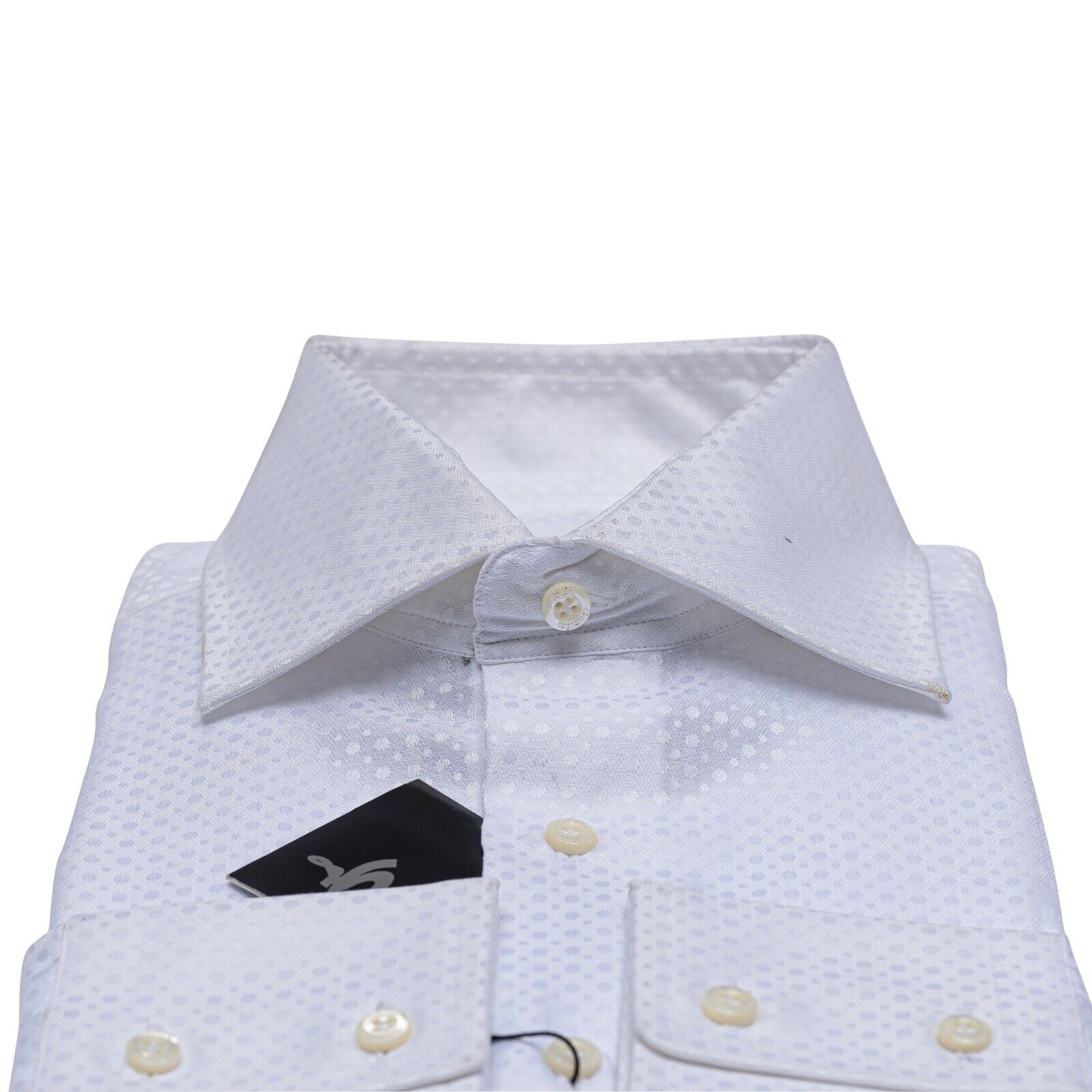 690$ LUXURY GERLIN Shirt White Jacquard Cotton 16 - 41 4AL BIJAN