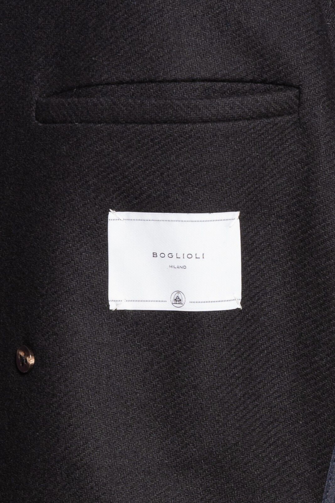 $2200 BOGLIOLI Blue Navy Double Breasted Coat K.Jacket Wool Twill 40 US / 50 EU