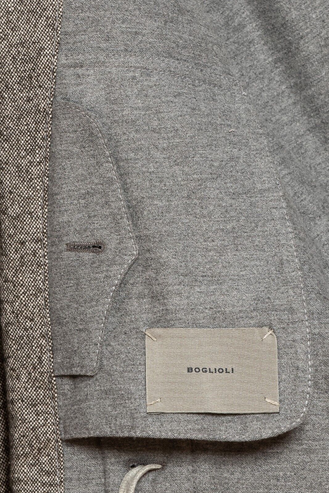$1900 BOGLIOLI x T.SUZUKI Grey Tweed Casual Coat Jacket Hemp Wool Size L