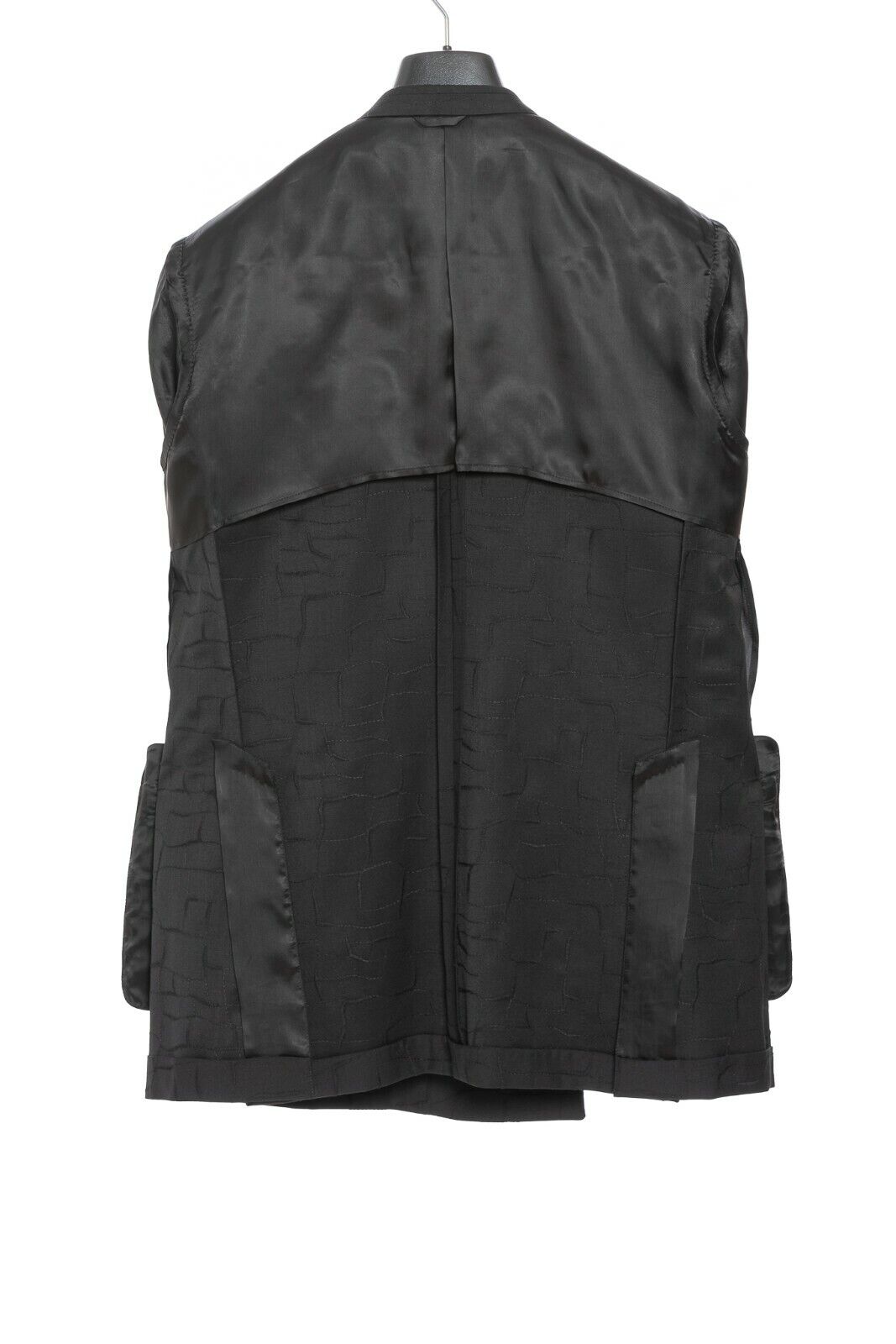 2080$ BELVEST Black Double Breasted Jacket Wool 42 US / 52 EU 8R Super Slim Fit