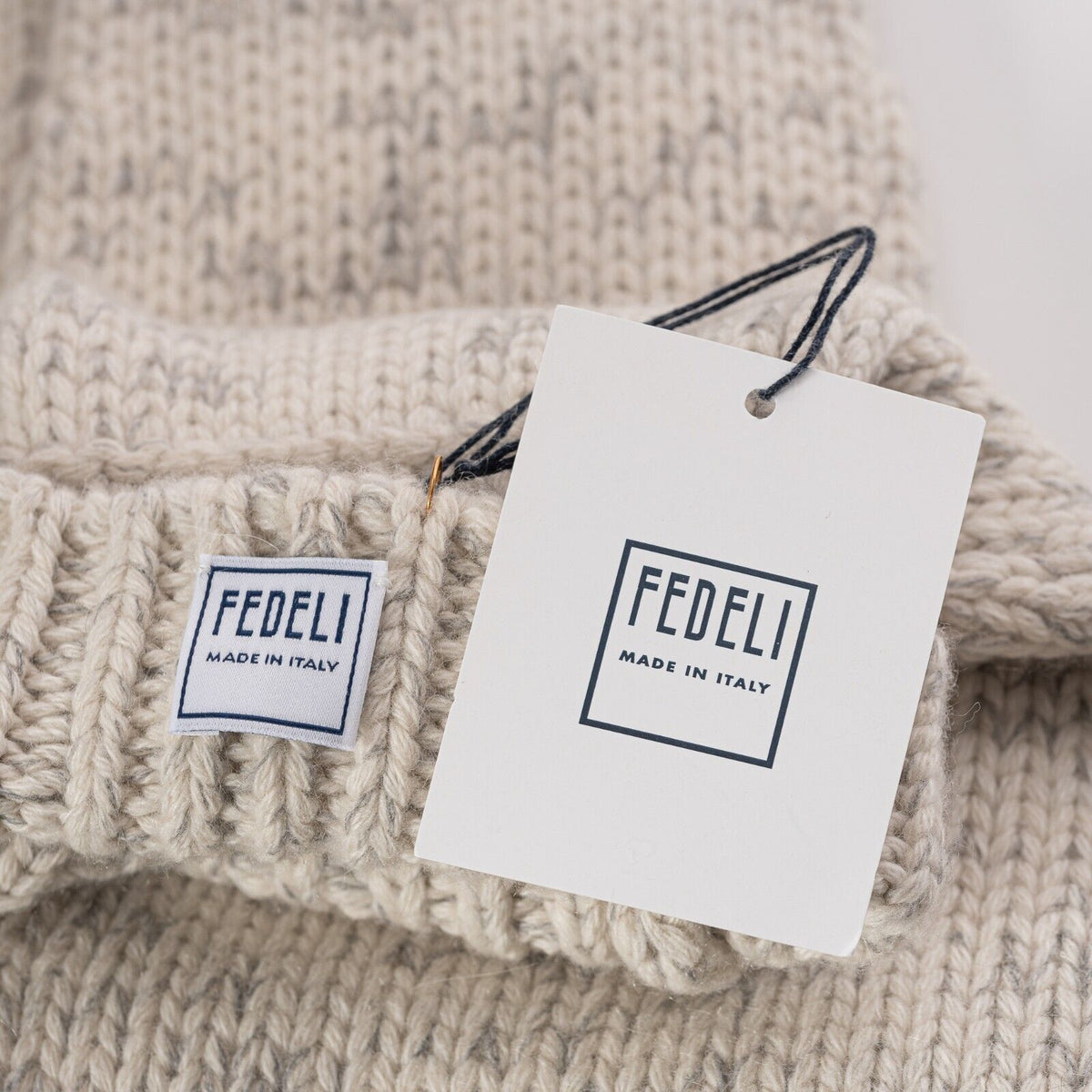 440$ FEDELI CASHMERE Chic Scarf "Sleeves" Ivory 100% Double Cashmere Mouline