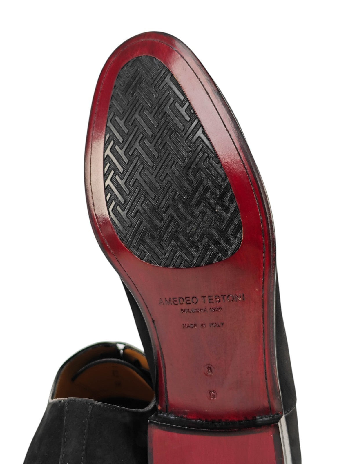 1300$ TESTONI 1929 "Portonovo" Oxford Shoes Black Suede de Luxe 8 UK 9 US 42 IT