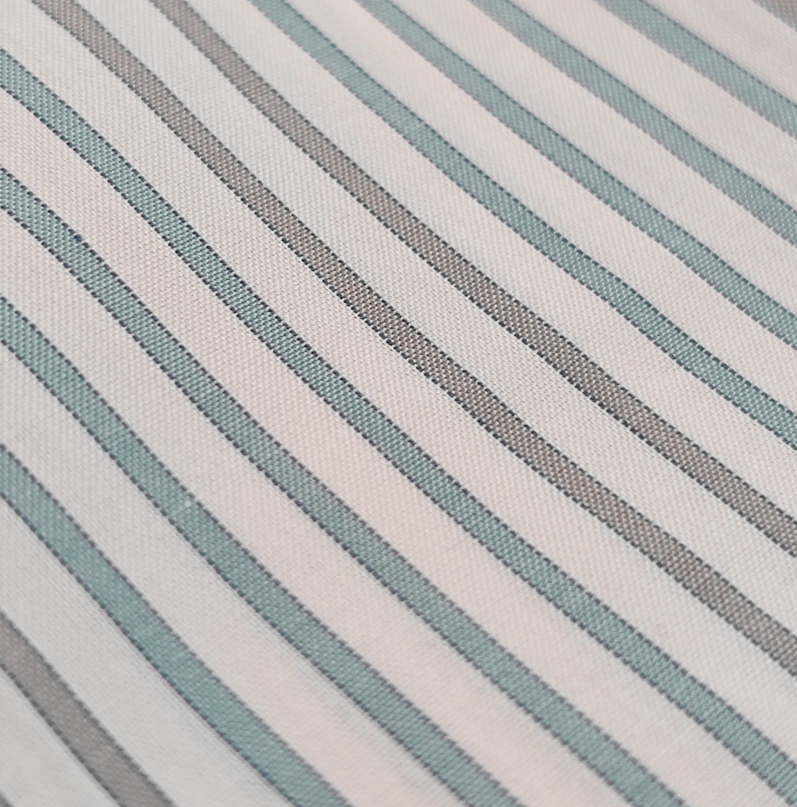 730$ ISAIA NAPOLI "Mix" Dress Shirt White - Mint Striped Fine Cotton 17 - 43