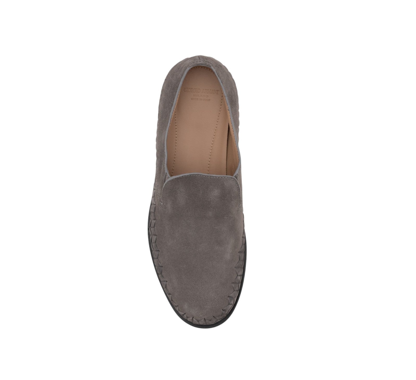 1050$ GIORGIO ARMANI Sneaker Shoes Slip-On Gray Woven Suede 6 UK / 7 US / 40 IT