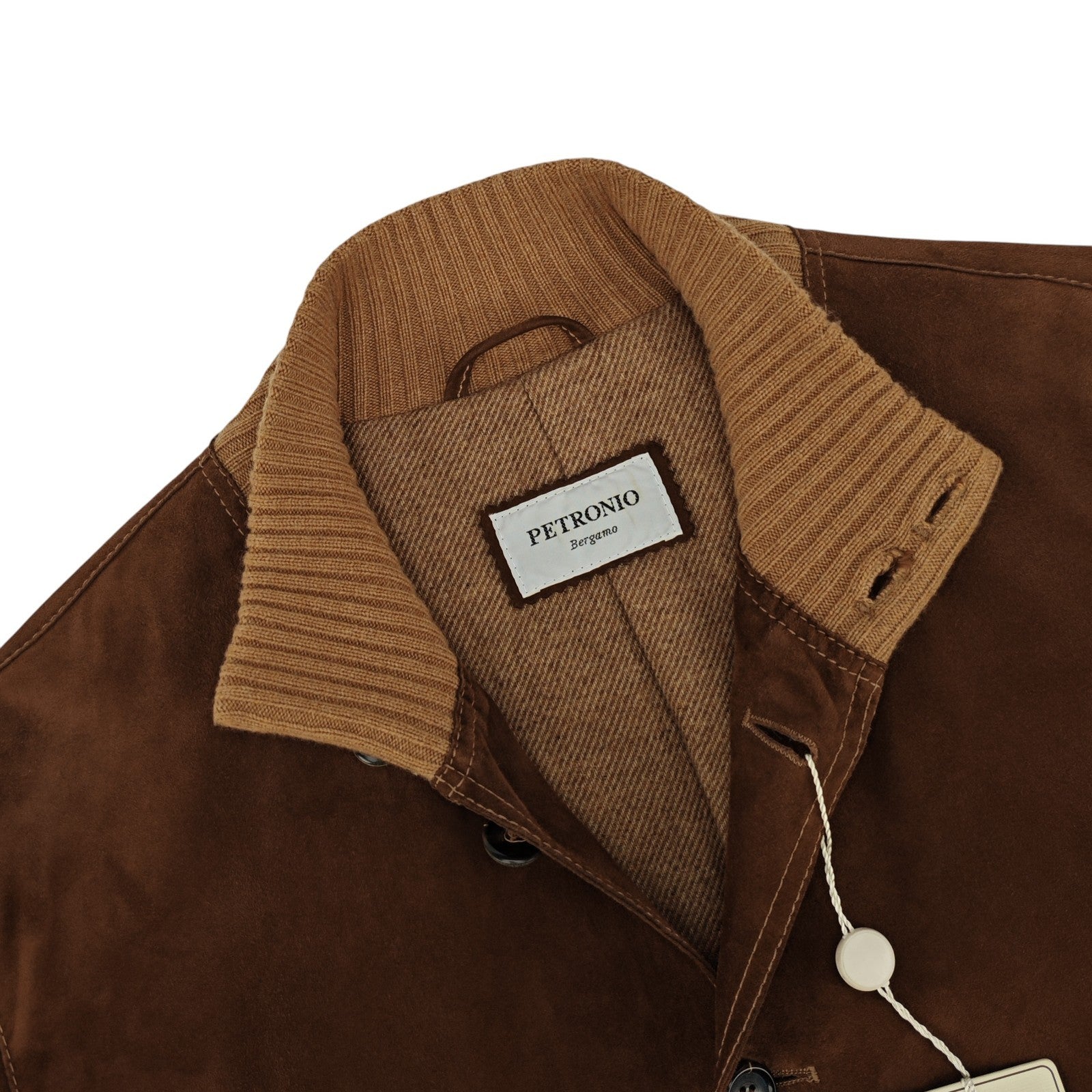 SALFRA Brown Suede Leather Bomber Jacket Cashmere Lined Made Italy 40 US / 50 IT