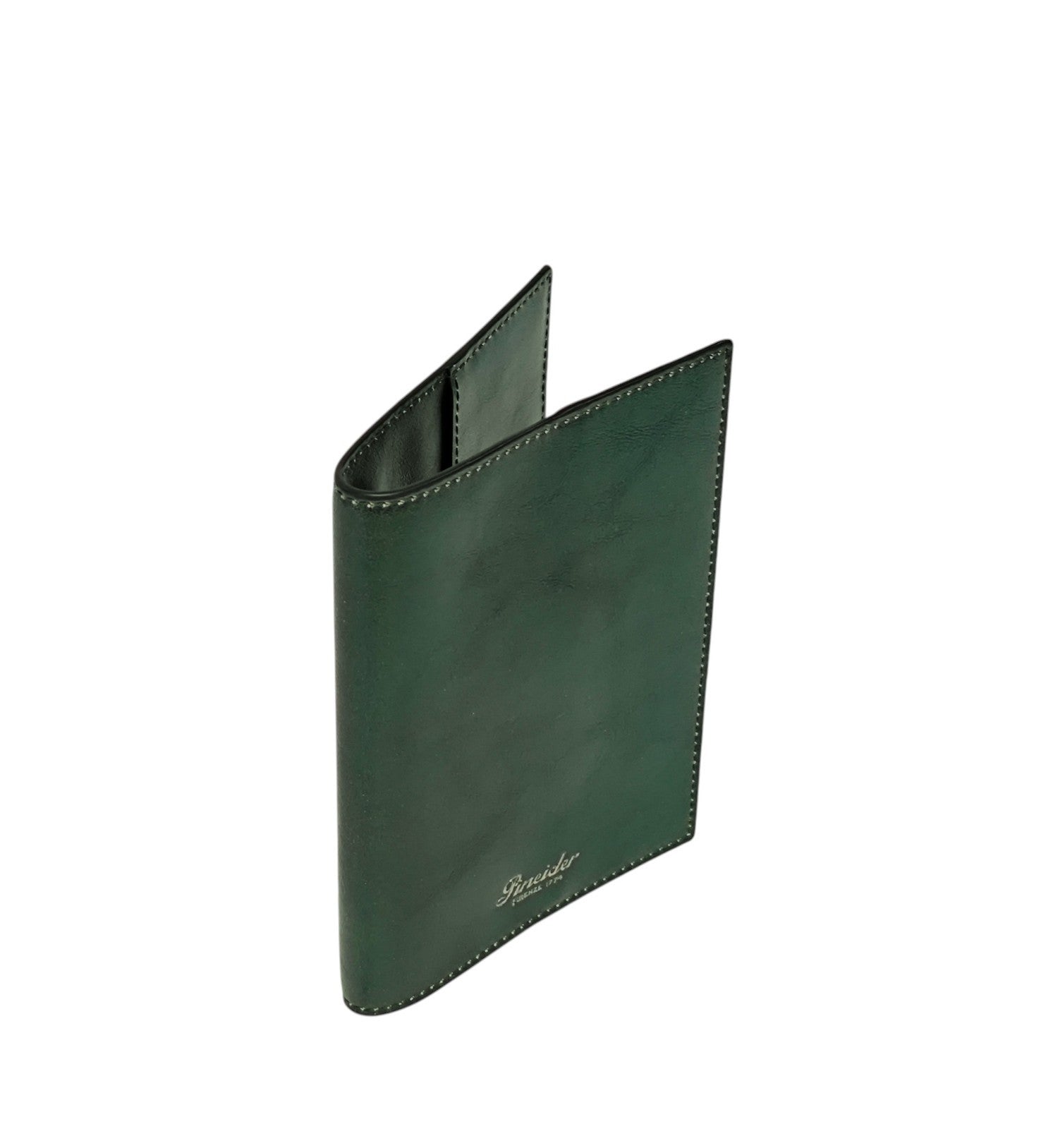 220$ PINEIDER FIRENZE 1774 "Metro Smooth" Passport Holder Calf Laminated Green