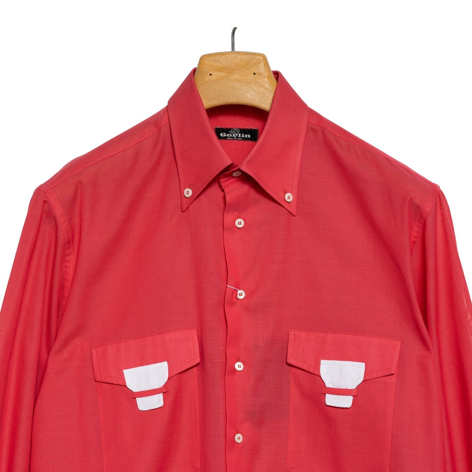 850$ LUXURY GERLIN Shirt Pink "POCKETS" 100% Cotton 16 - 41 BIJAN
