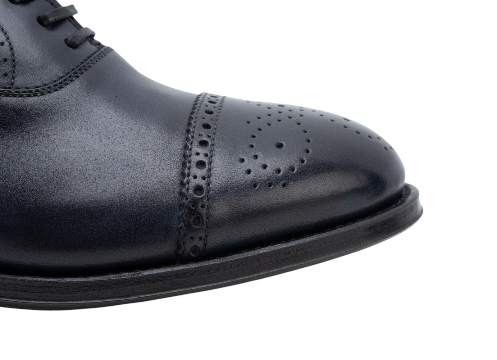 1220$ GIORGIO ARMANI Oxford Shoes Goodyear Blue Leather 5.5 UK 6.5 US 39.5 IT