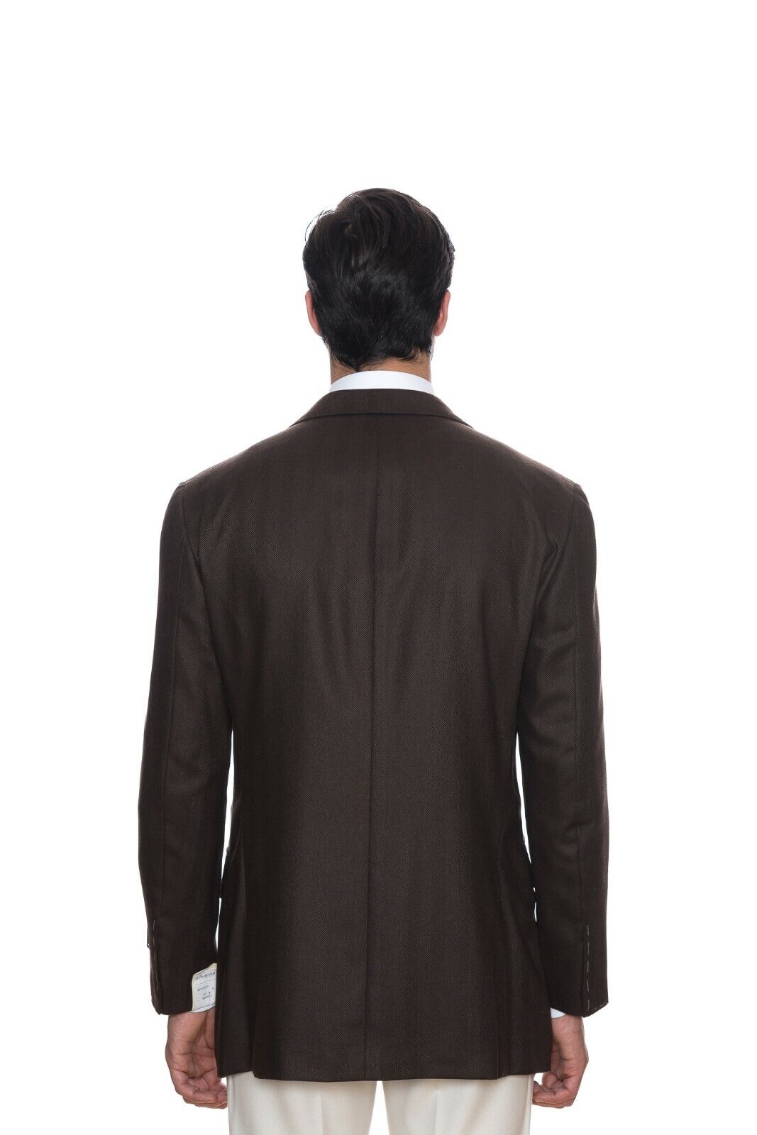 $2425 D'AVENZA Brown Cashmere Silk Jacket Blazer Hand-Sewn in Italy 42 US 52 EU