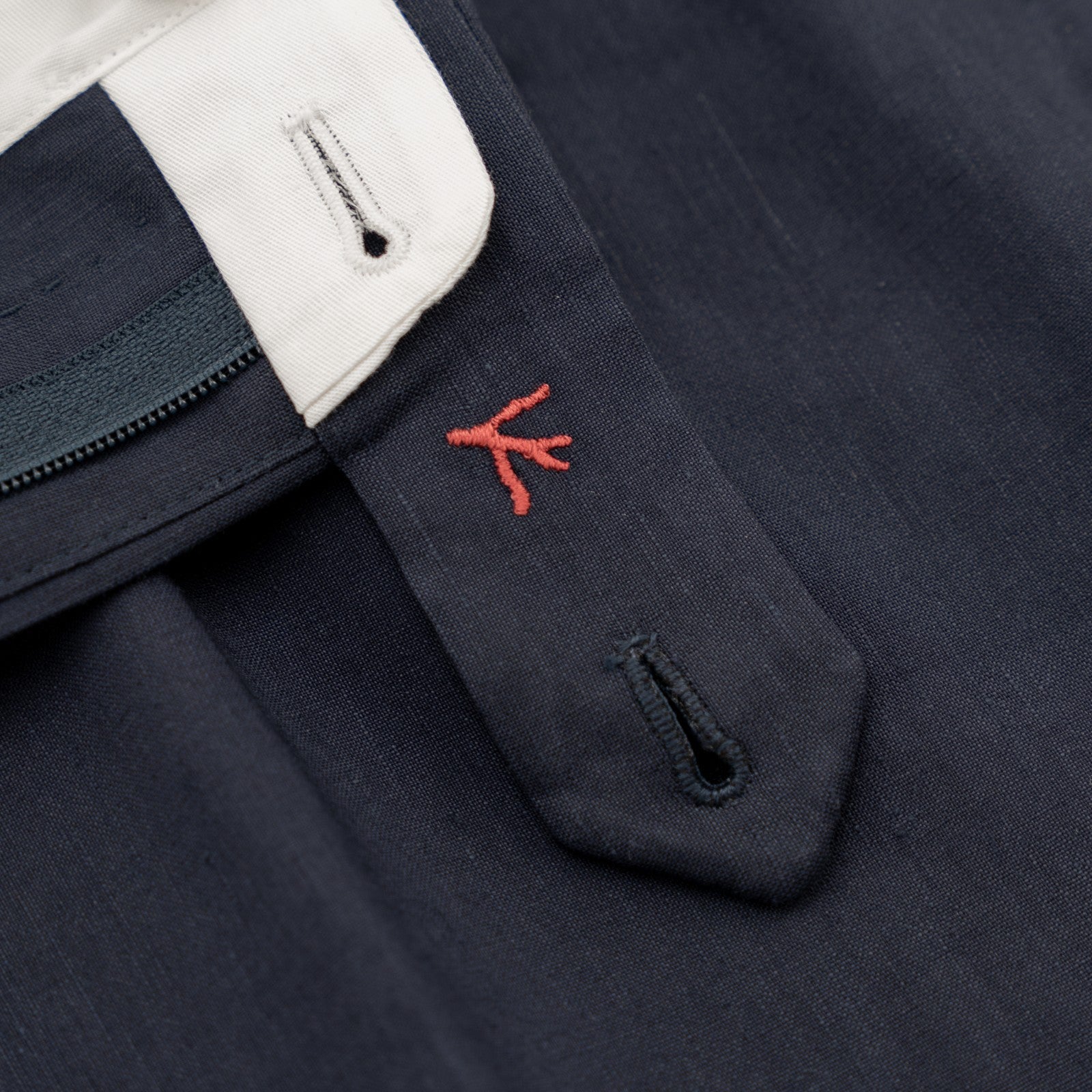 1650$ ISAIA NAPOLI Hand-Sewn Tapered Dress Pant Wool Linen Blue 36 US / 52 EU