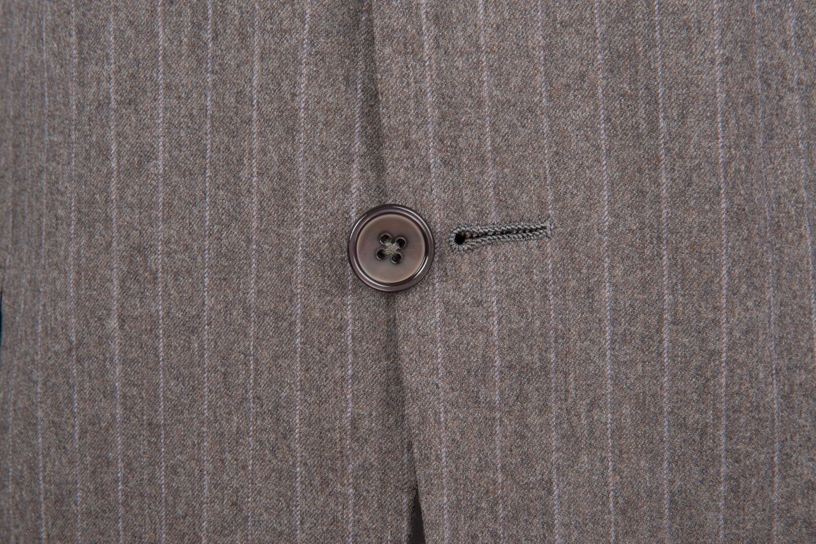 $4495 D'AVENZA Grey Wool Striped Suit Hand-Sewn in Italy 46 US / 56 EU