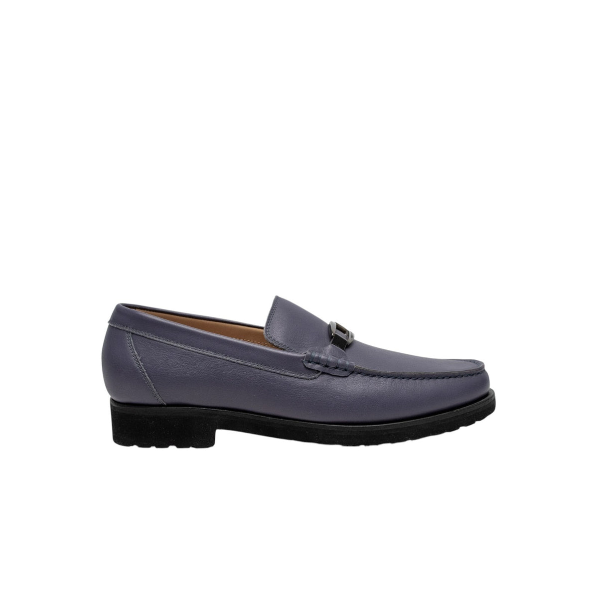 1200$ TESTONI "Gargano" Loafer Shoes Calf Blue Indigo Blue 8 UK / 9 US / 42 IT