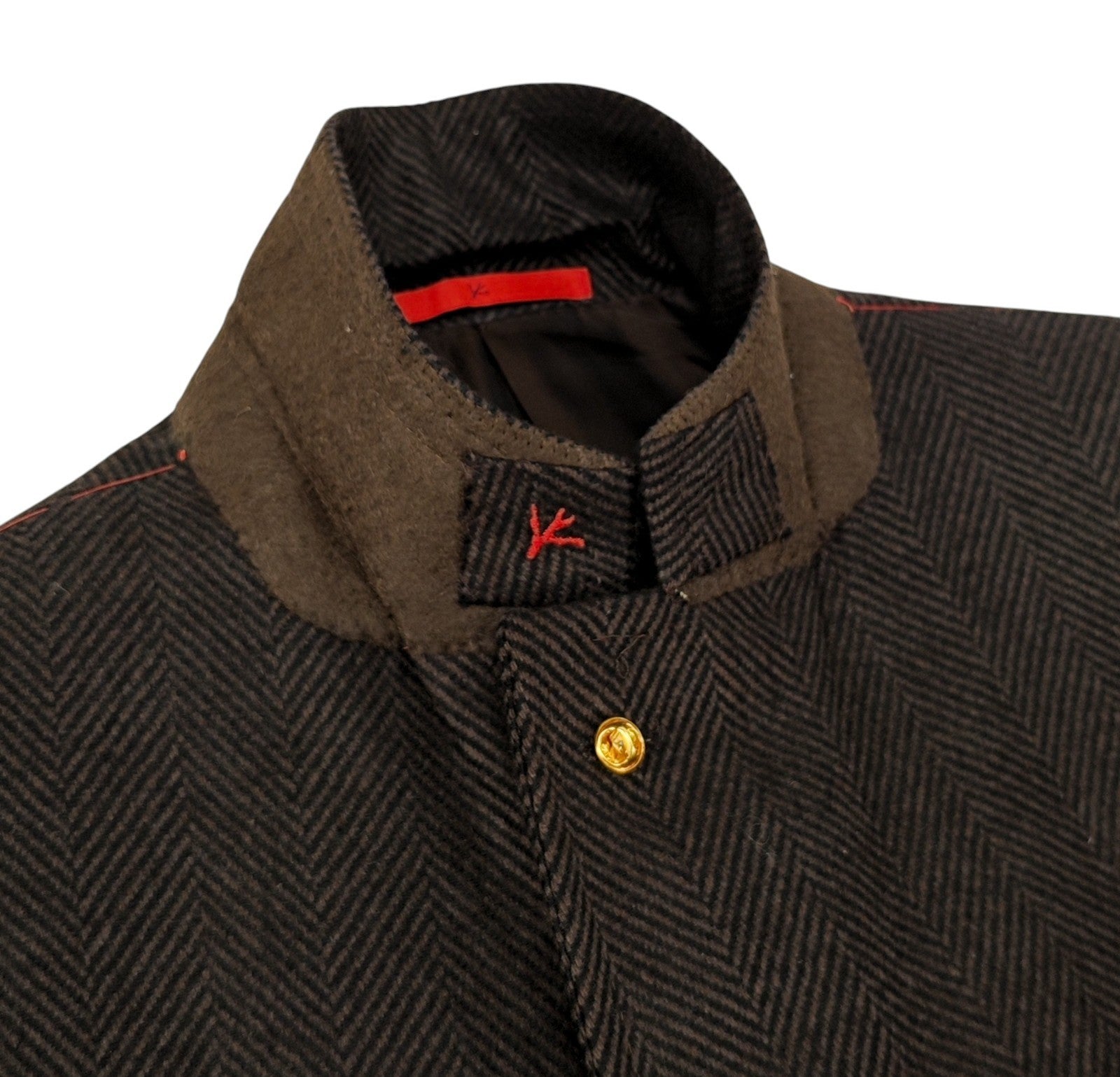 $5425 ISAIA "Capri" Brown Herringbone Sport Coat Tweed Wool 44 US / 54 EU 8R