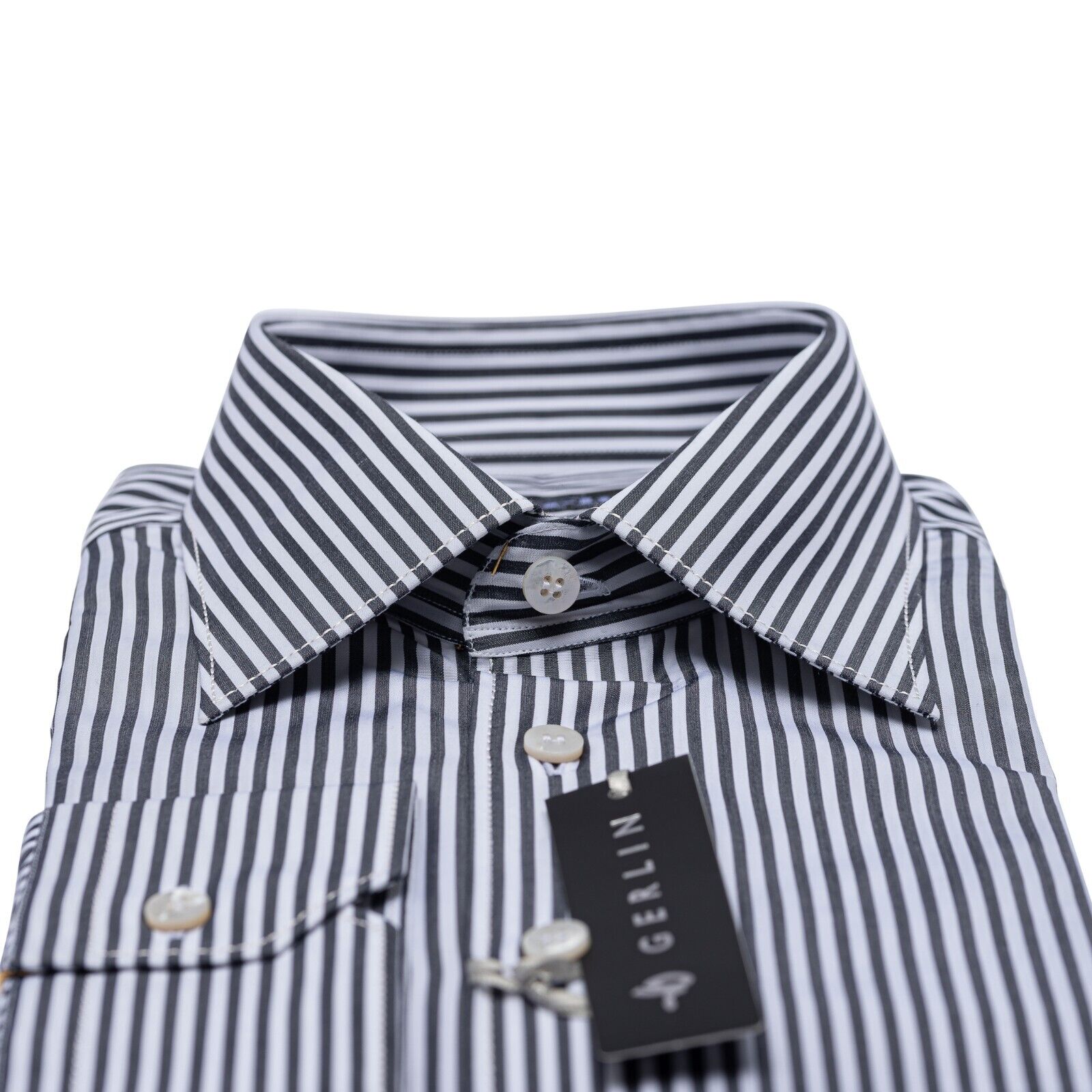 690$ ITALIAN LUXURY GERLIN Shirt Striped Cotton 16 - 41 - 2S BIJAN