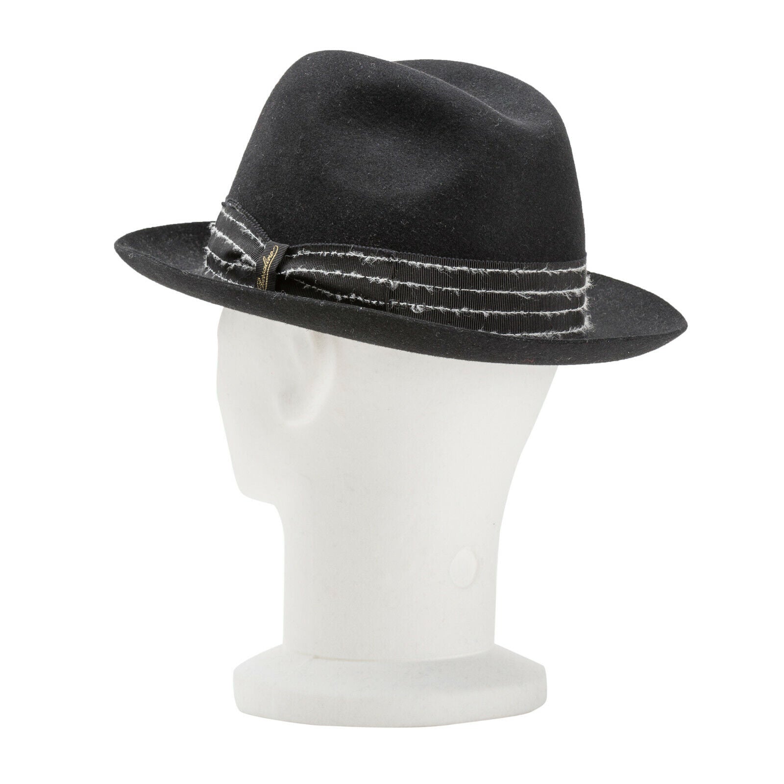 360$ BORSALINO 1857 Brushed Women's Hat Felt Fur Black Handmade in Italy