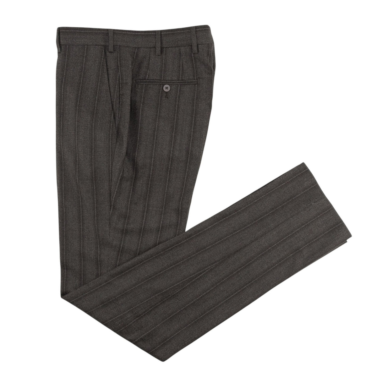 $6850 ISAIA NAPOLI "Marechiaro" Brown / Gray Suit Hand-Sewn Wool Striped