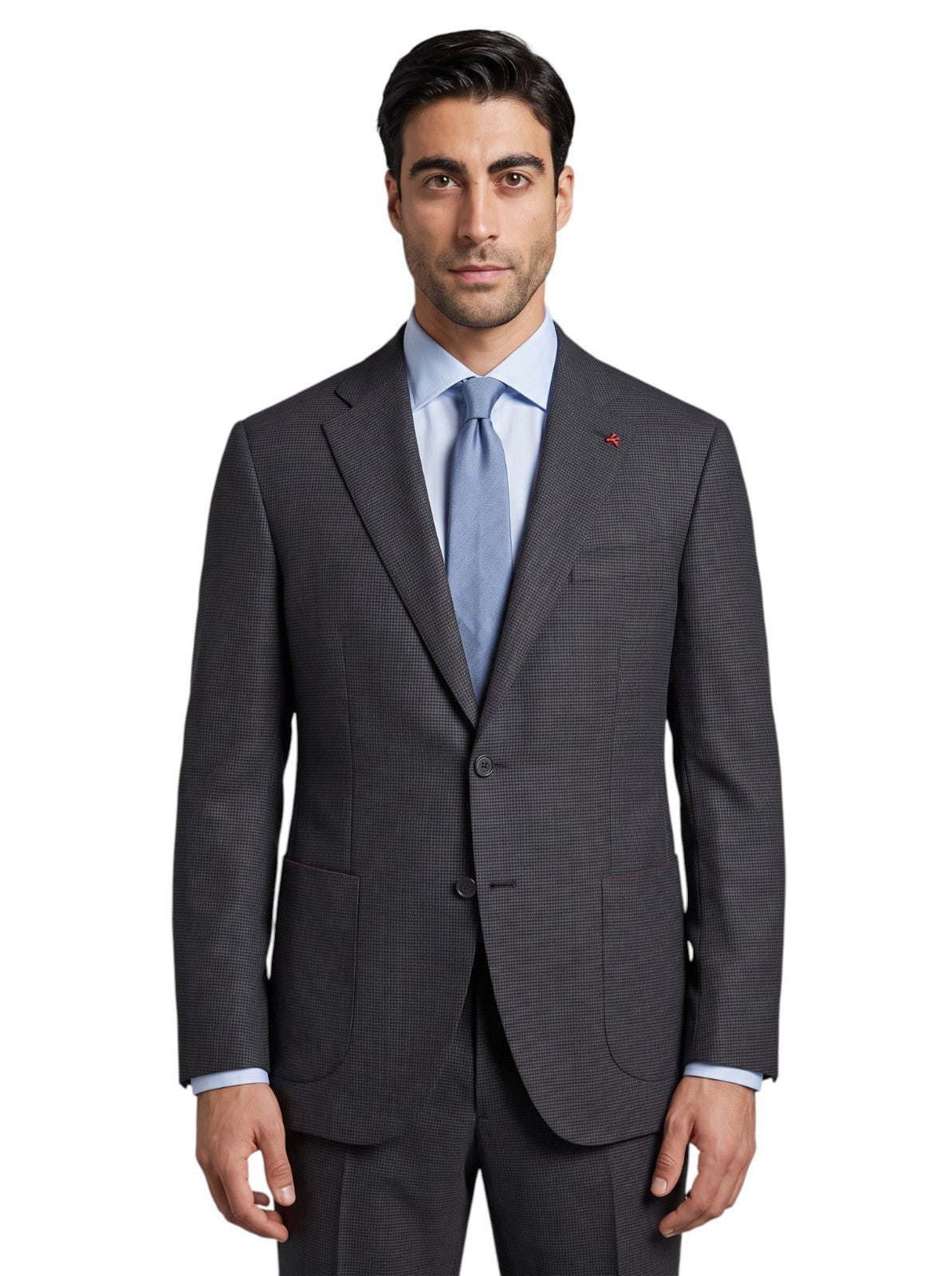 $6800 ISAIA "Marechiaro" Gray Suit Fine Wool & Silk Houndstooth 46 US / 56 EU 8R